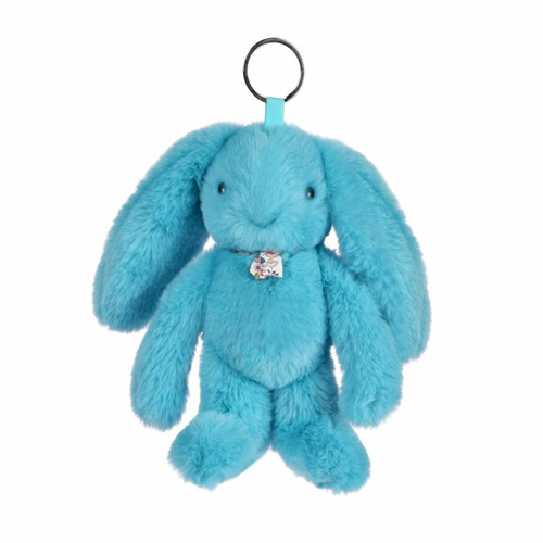 DOUDOU ET COMPAGNIE - zawieszka do torebki Lapin Fleurette, turkus