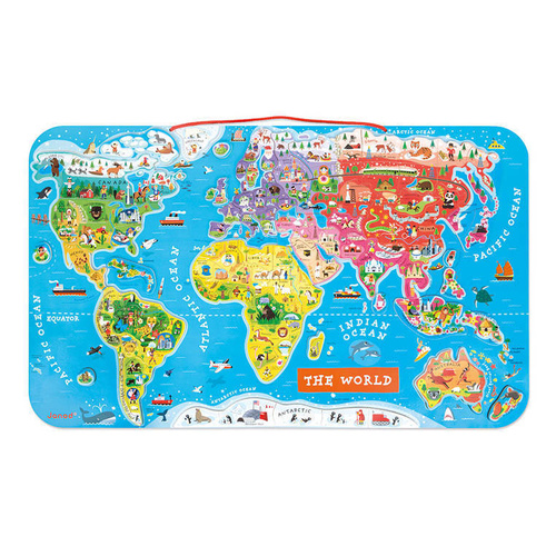 Janod - Puzzle magnetyczne Mapa świata