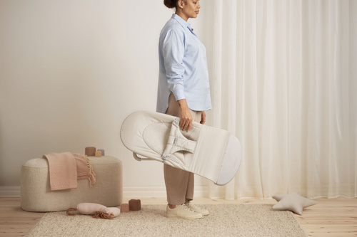 BABYBJORN - leżaczek BLISS WOVEN/JERSEY Tri Fabric, Jasny Beż