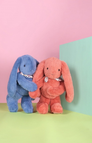 DOUDOU ET COMPAGNIE - pluszowy królik Lapin Fleurette, 35 cm, terakota