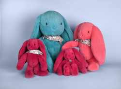 DOUDOU ET COMPAGNIE - pluszowy królik Lapin Fleurette, 35 cm, koral
