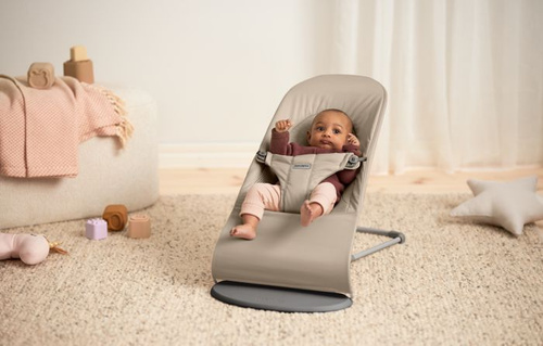 BABYBJORN - leżaczek BLISS WOVEN/JERSEY Tri Fabric, Piaskowoszary