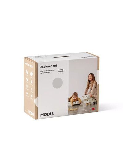 MODU Explorer set - Kreatywne klocki rozwijające motorykę dużą, Sand Grey / Honey Yellow