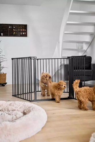 DogSpace - Max Multi - przykręcana bramka dla psa/kojec, czarna (90-350cm)