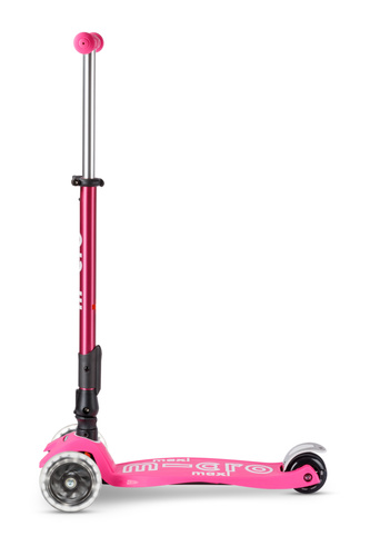 MICRO - składana hulajnoga trójkołowa Maxi Deluxe LED, shocking pink