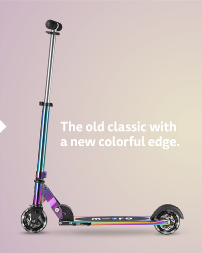 MICRO - hulajnoga dwukołowa dla dzieci od 5 lat Sprite LED, neochrome