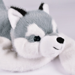 HISTOIRE D'OURS - obciążeniowy pluszowy pies husky Podcoll, 50 cm, jasny szary