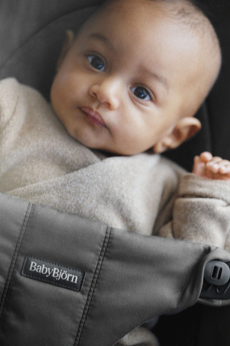 BABYBJORN - leżaczek BLISS WOVEN/JERSEY Tri Fabric, Ciemny Szary