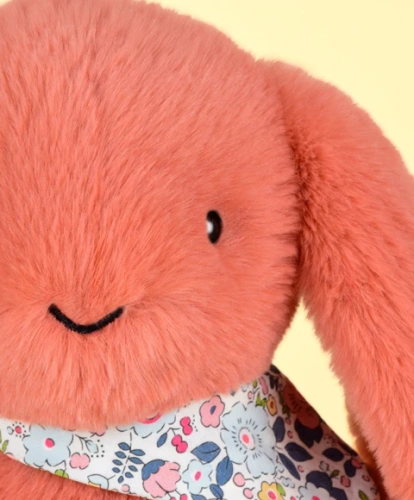 DOUDOU ET COMPAGNIE - pluszowy królik Lapin Fleurette, 35 cm, terakota