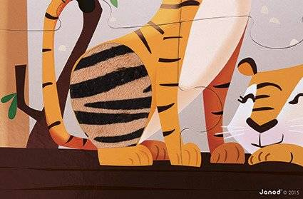 Janod - Puzzle sensoryczne 20 elementów Wycieczka do ZOO