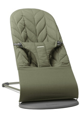 BABYBJORN - leżaczek BLISS Woven, Petal Quilt, Ciemnozielony