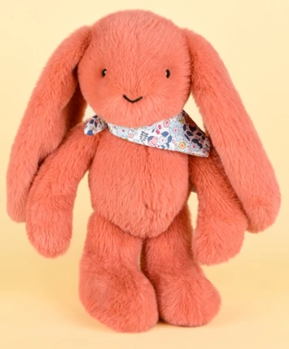DOUDOU ET COMPAGNIE - pluszowy królik Lapin Fleurette, 35 cm, terakota