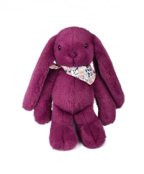 DOUDOU ET COMPAGNIE - pluszowy królik Lapin Fleurette, 35 cm, śliwka