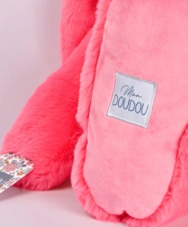DOUDOU ET COMPAGNIE - pluszowy królik Lapin Fleurette, 70 cm, koral