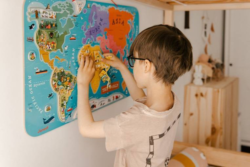 Janod - Puzzle magnetyczne Mapa świata