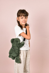 DOUDOU ET COMPAGNIE - pluszowa torba na ramię miś, khaki