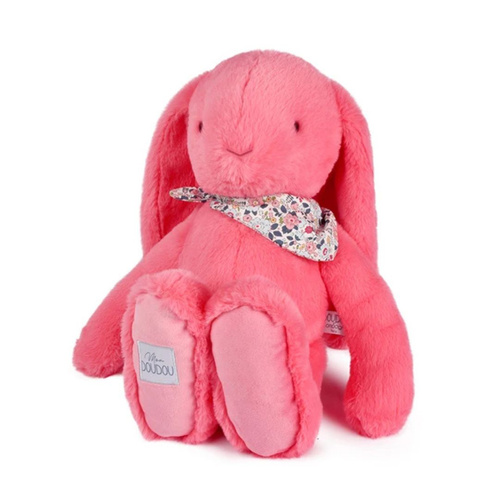 DOUDOU ET COMPAGNIE - pluszowy królik Lapin Fleurette, 50 cm, koral