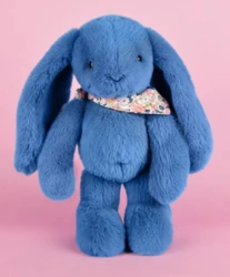DOUDOU ET COMPAGNIE - pluszowy królik Lapin Fleurette, 35 cm, niebieski