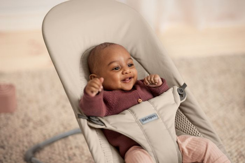 BABYBJORN - leżaczek BLISS WOVEN/JERSEY Tri Fabric, Piaskowoszary