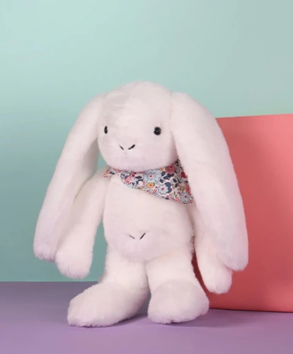 DOUDOU ET COMPAGNIE - pluszowy królik Lapin Fleurette, 35 cm, biały