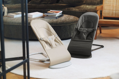 BABYBJORN - leżaczek BLISS WOVEN/JERSEY Tri Fabric, Ciemny Szary