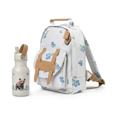 Elodie Details - Plecak BackPack MINI Blueberry Bliss + Butelka na wodę - Blueberry Bliss Billy - ZESTAW