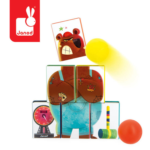 Janod - Metalowe puszki do zbijania Niedźwiedź Applepop 3+