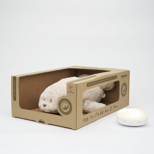 MOONIE 2.0 - szumiąca foka organic z lampką, sand