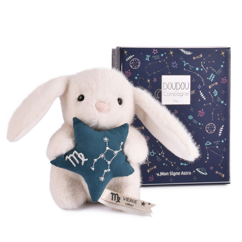 DOUDOU ET COMPAGNIE - pluszowy królik ze znakiem zodiaku DOUDOU ASTRO, 12 cm, panna