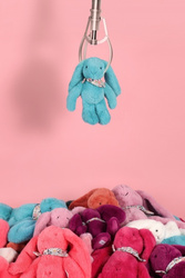 DOUDOU ET COMPAGNIE - pluszowy królik Lapin Fleurette, 25 cm, turkus