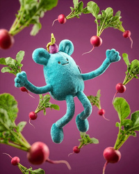 HISTOIRE D'OURS - MIAM! Billie Radish, 60 cm, niebieska rzodkiewka